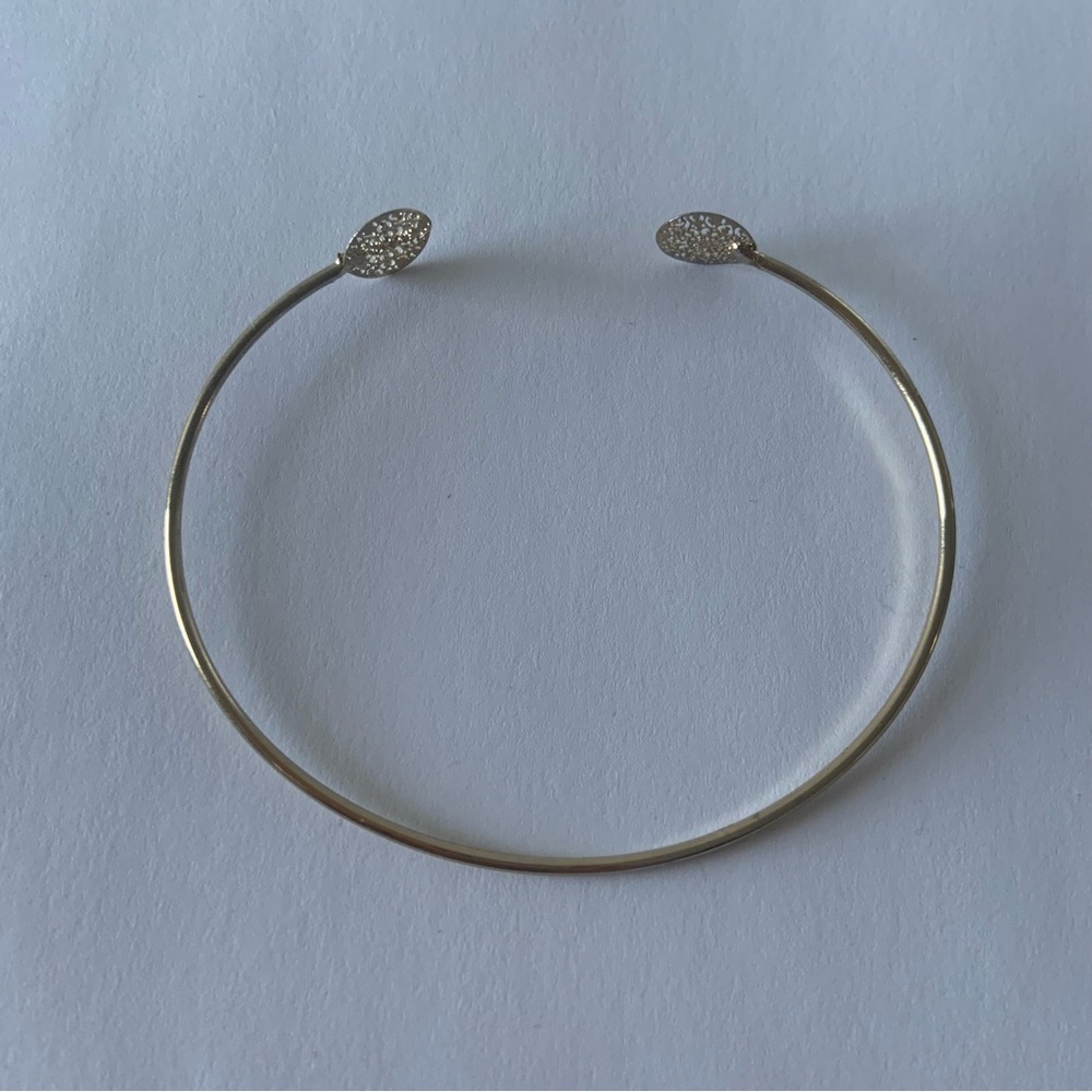 10K Gold Plated Dainty Delicate Cuff Bangle Bracelet